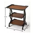 HomeRoots 29 table d'appoint rectangulaire en bois manufacturé cerisier avec deux étagères