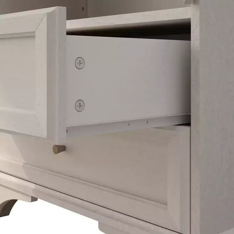 JVNOXK Meuble Vitrine Haute en Verre de 132,5 cm avec Rangement, 2 Tiroirs et Étagères Réglables, pour Salon et Chambre à Coucher, Blanc