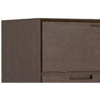 Devlin Armoire de bar moderne industrielle en bois massif de 32 pouces de large, rectangulaire, en noyer brun