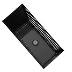 SONGMICS Porte-parapluies en métal, support de rangement rectangulaire, avec égouttoir amovible, 4 crochets, design ajouré, pour entrée, bureau, noir