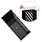 SONGMICS Porte-parapluies en métal, support de rangement rectangulaire, avec égouttoir amovible, 4 crochets, design ajouré, pour entrée, bureau, noir