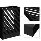 SONGMICS Porte-parapluies en métal, support de rangement rectangulaire, avec égouttoir amovible, 4 crochets, design ajouré, pour entrée, bureau, noir