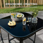 Lot de 2 tabourets de bar de patio pivotants à 360°, chaises de jardin hautes avec accoudoirs, cadre en métal résistant aux intempéries pour terrasse, pelouse, jardin