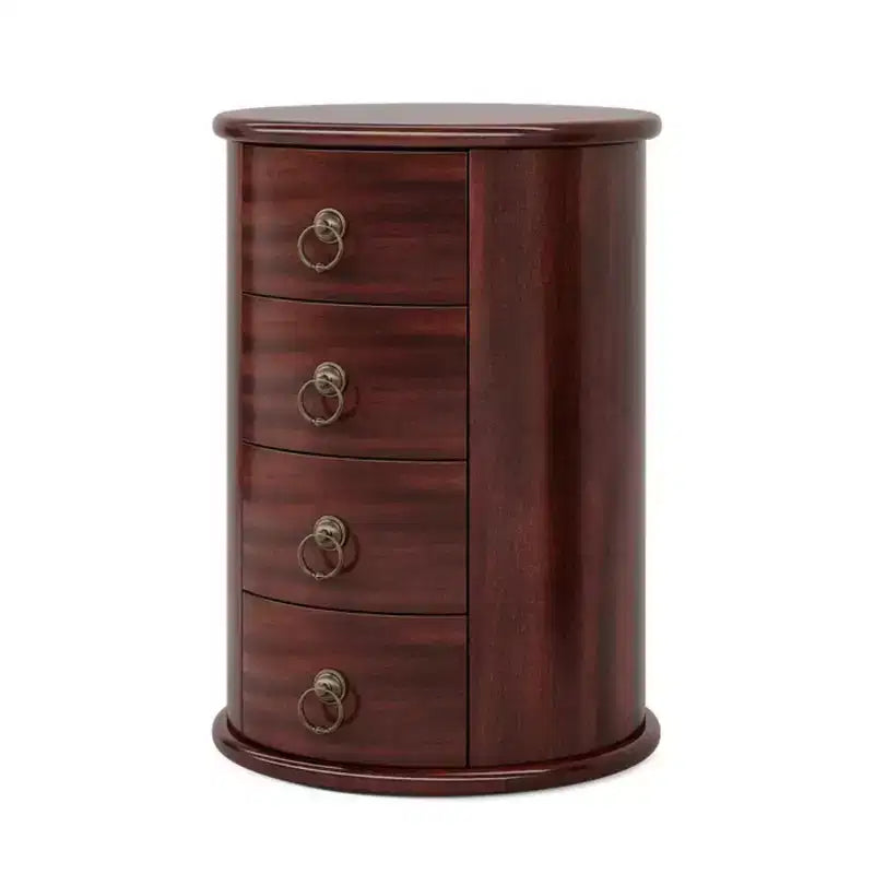 Table de chevet GDFStudio Lytton Mid-Century Modern en bois massif avec 4 tiroirs