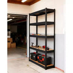 Étagère métallique robuste à 5 niveaux, étagère de rangement réglable pour garage, capacité de 907 kg pour garage, entrepôt, sous-sol