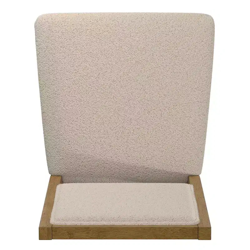 Chaise de salle à manger en tissu bouclé crème avec finition bois Fuske (lot de 2) - iNSPIREQ