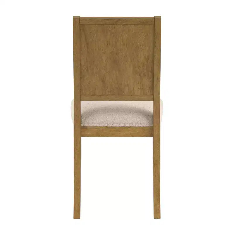 Chaise de salle à manger en tissu bouclé crème avec finition bois Fuske (lot de 2) - iNSPIREQ