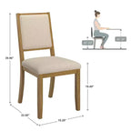 Chaise de salle à manger en tissu bouclé crème avec finition bois Fuske (lot de 2) - iNSPIREQ