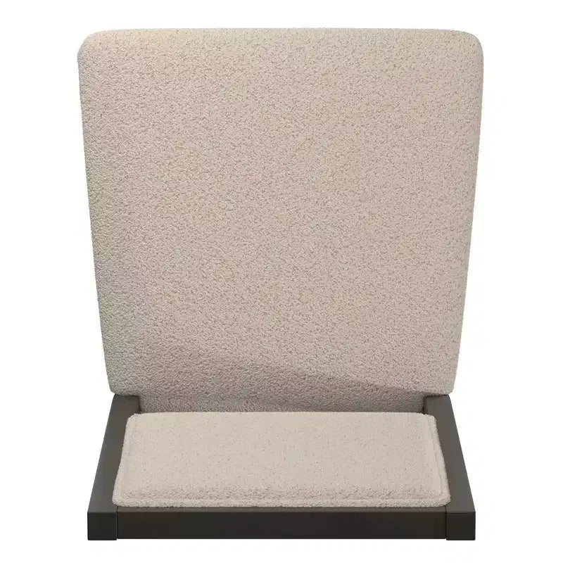 Chaise de salle à manger en tissu bouclé crème avec finition bois Fuske (lot de 2) - iNSPIREQ