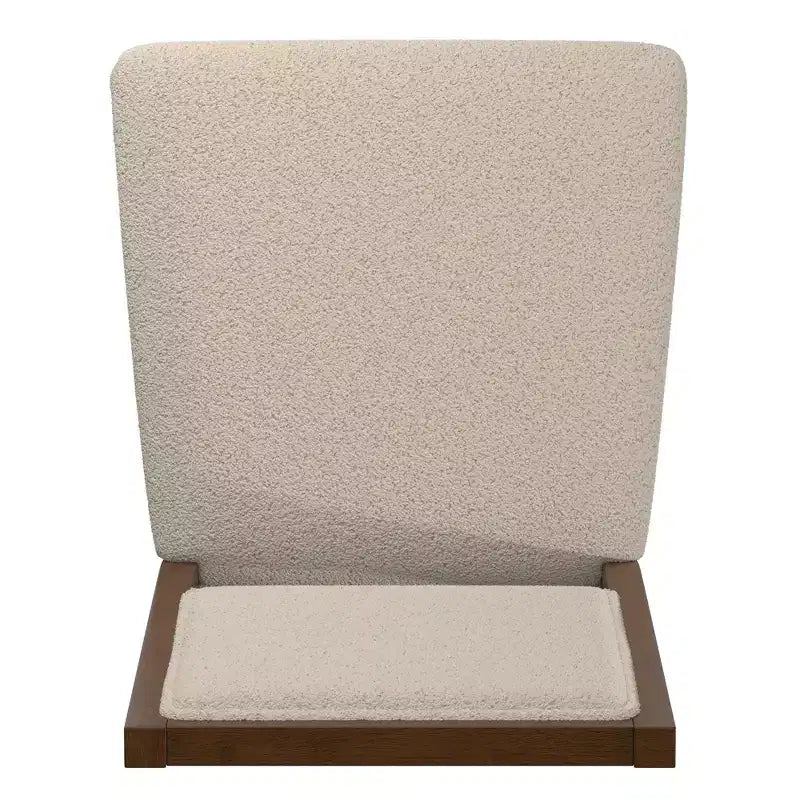 Chaise de salle à manger en tissu bouclé crème avec finition bois Fuske (lot de 2) - iNSPIREQ