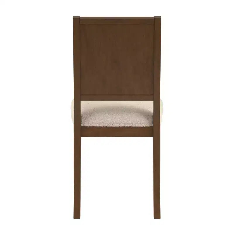 Chaise de salle à manger en tissu bouclé crème avec finition bois Fuske (lot de 2) - iNSPIREQ