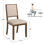 Chaise de salle à manger en tissu bouclé crème avec finition bois Fuske (lot de 2) - iNSPIREQ
