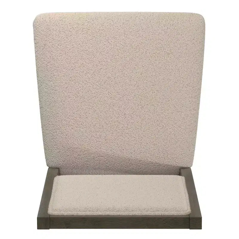 Chaise de salle à manger en tissu bouclé crème avec finition bois Fuske (lot de 2) - iNSPIREQ
