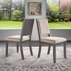 Chaise de salle à manger en tissu bouclé crème avec finition bois Fuske (lot de 2) - iNSPIREQ