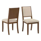 Chaise de salle à manger en tissu bouclé crème avec finition bois Fuske (lot de 2) - iNSPIREQ