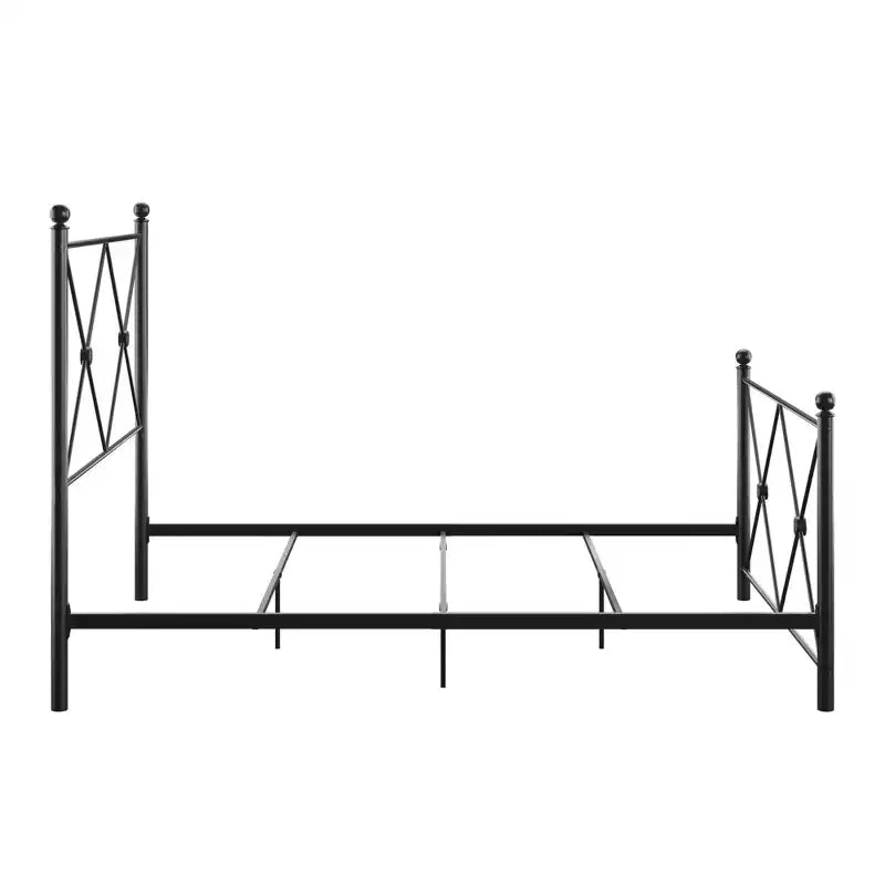 Lit Queen en métal noir Nelley Double X – Noir – iNSPIRE Q