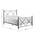 Lit Queen en métal noir Nelley Double X – Noir – iNSPIRE Q
