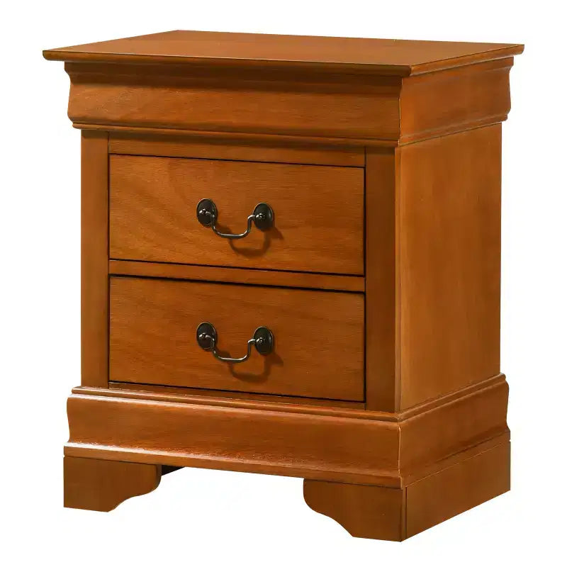 Table de chevet rectangulaire en bois de cerisier HomeStock pour salon et chambre à coucher