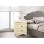 Table de chevet rectangulaire en bois de cerisier HomeStock pour salon et chambre à coucher