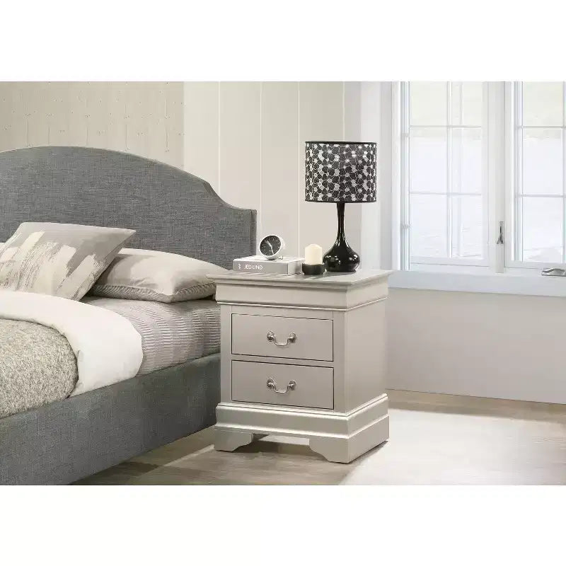 Table de chevet rectangulaire en bois de cerisier HomeStock pour salon et chambre à coucher