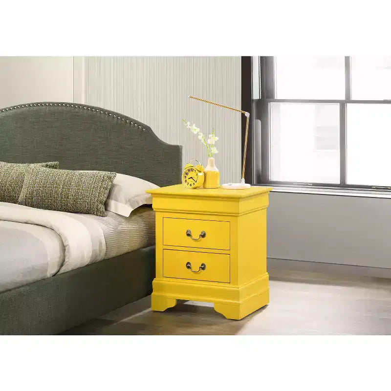 Table de chevet rectangulaire en bois de cerisier HomeStock pour salon et chambre à coucher