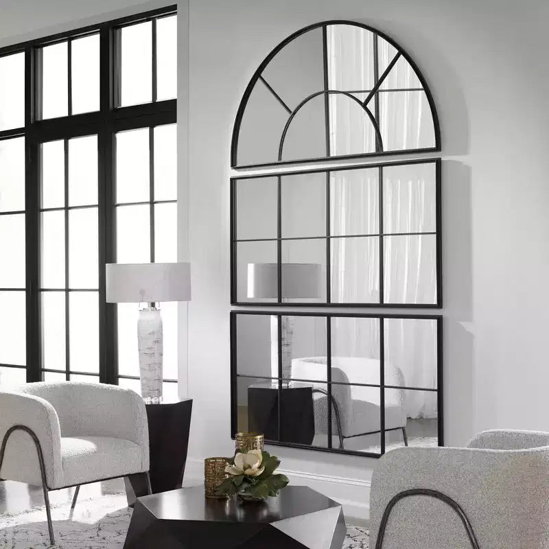 Miroir Mural Rousseau Uttermost en Fer Forgé Noir 30 x 60