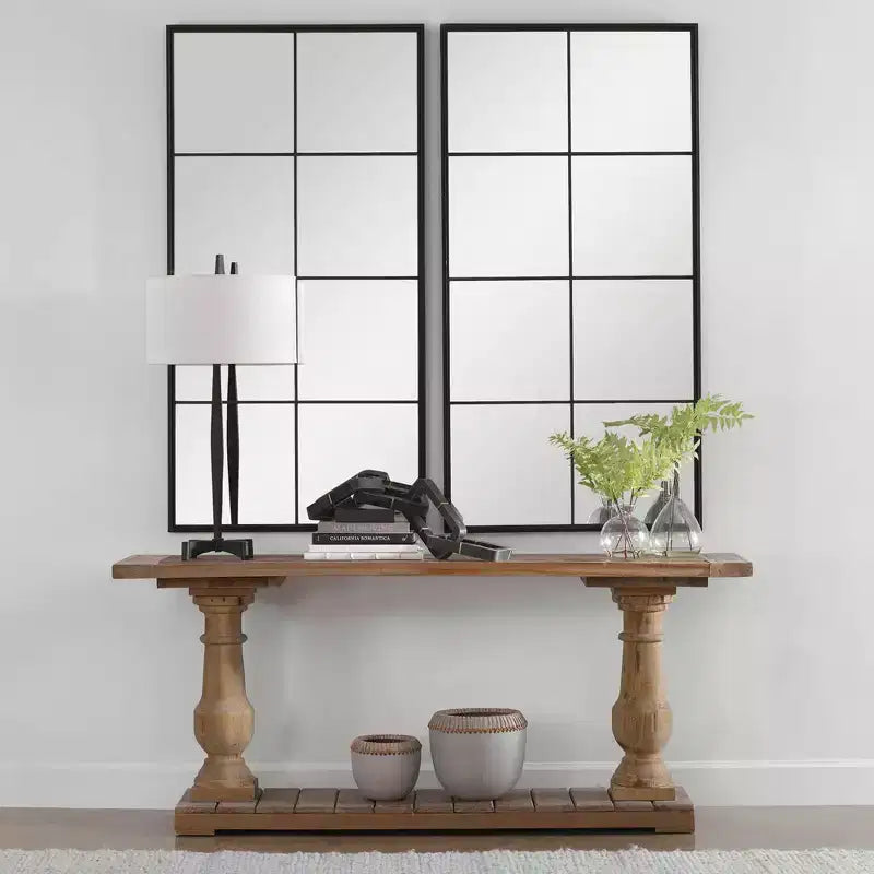 Miroir Mural Rousseau Uttermost en Fer Forgé Noir 30 x 60