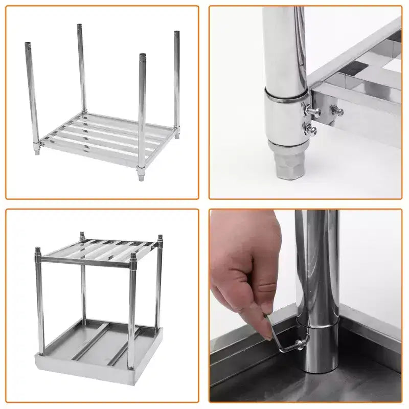 COZONY Table de travail en acier inoxydable 24x48 avec dosseret, table de préparation alimentaire commerciale robuste avec étagère inférieure réglable
