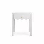 Table de chevet blanche fantaisie Table d'appoint avec tiroir et tablier ondulé – ModernLuxe