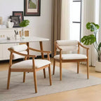 Christopher Knight Home Weerachai Modern Rubber Wood Upholstered Patio Dining Chairs With Cushions