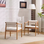 Chaises de salle à manger d'extérieur rembourrées en bois d'hévéa moderne Weerachai Christopher Knight Home avec coussins