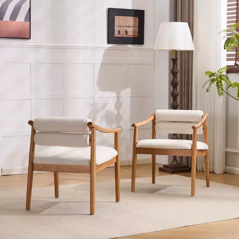 Chaises de salle à manger d'extérieur rembourrées en bois d'hévéa moderne Weerachai Christopher Knight Home avec coussins