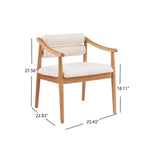 Chaises de salle à manger d'extérieur rembourrées en bois d'hévéa moderne Weerachai Christopher Knight Home avec coussins