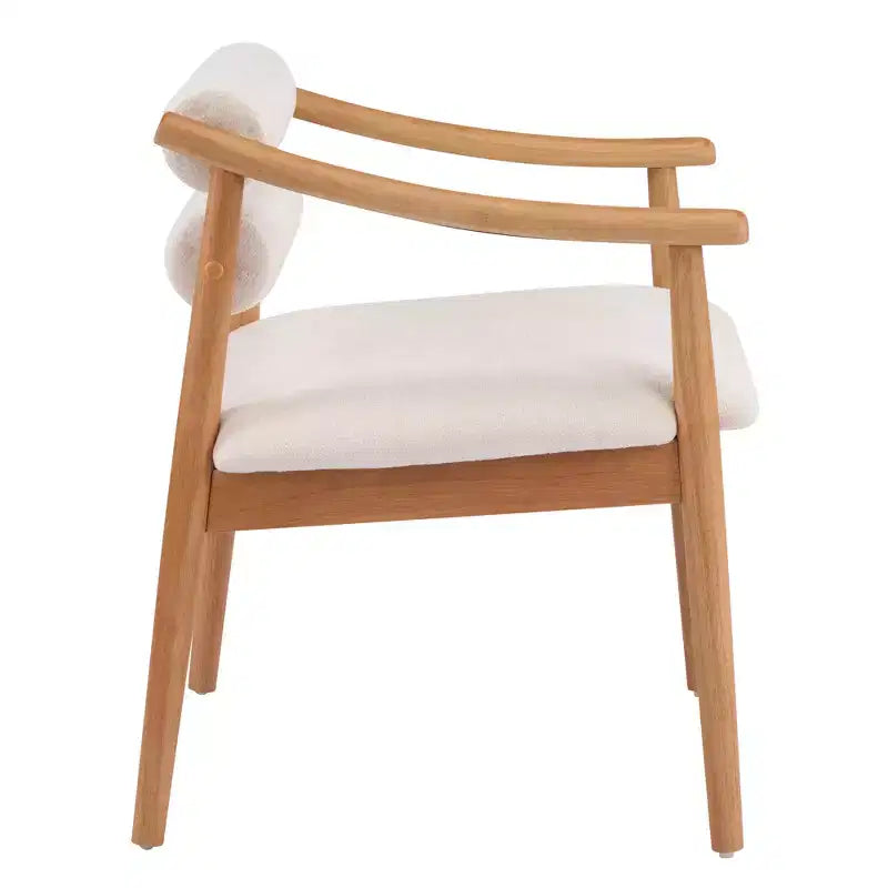 Chaises de salle à manger d'extérieur rembourrées en bois d'hévéa moderne Weerachai Christopher Knight Home avec coussins