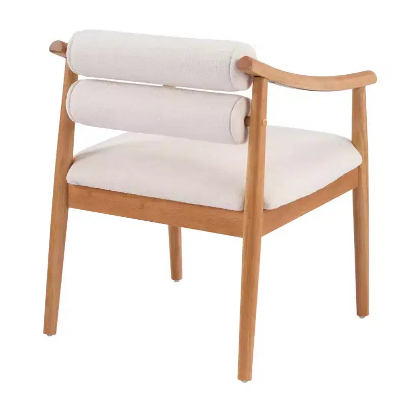 Chaises de salle à manger d'extérieur rembourrées en bois d'hévéa moderne Weerachai Christopher Knight Home avec coussins