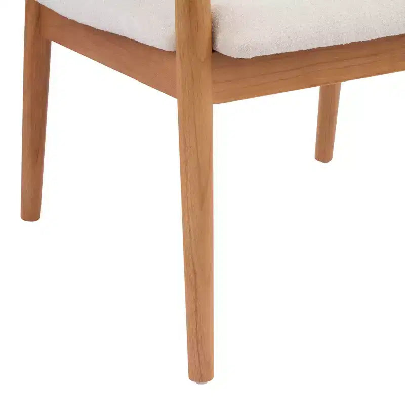 Chaises de salle à manger d'extérieur rembourrées en bois d'hévéa moderne Weerachai Christopher Knight Home avec coussins
