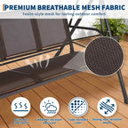 Balançoire de jardin 3 places, avec auvent réglable, cadre en acier robuste, imperméable et résistant aux UV, capacité de 227 kg, pour jardin, cour, pelouse