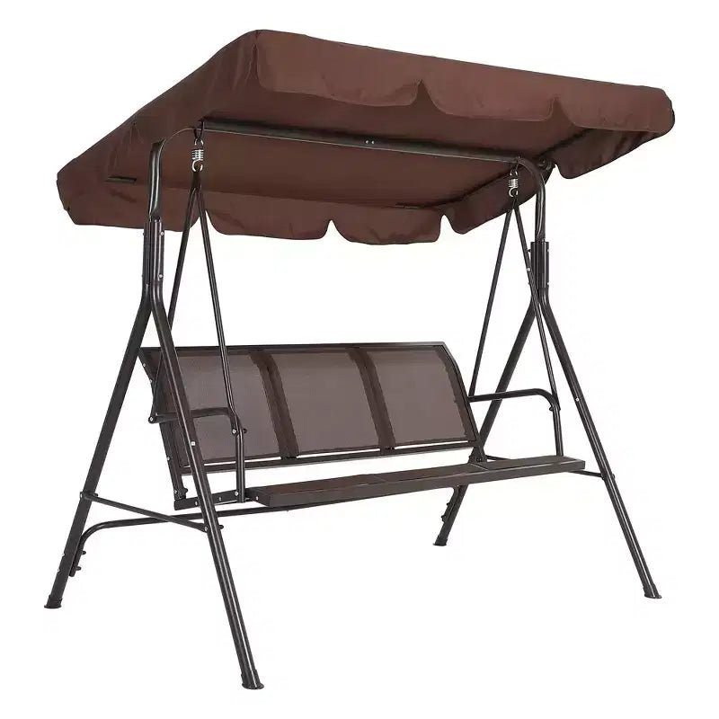 Balançoire de jardin 3 places, avec auvent réglable, cadre en acier robuste, imperméable et résistant aux UV, capacité de 227 kg, pour jardin, cour, pelouse