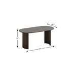 Table à manger ovale HomeRoots 67 po en bois massif de noyer avec double piédestal