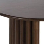 Table à manger ovale HomeRoots 67 po en bois massif de noyer avec double piédestal