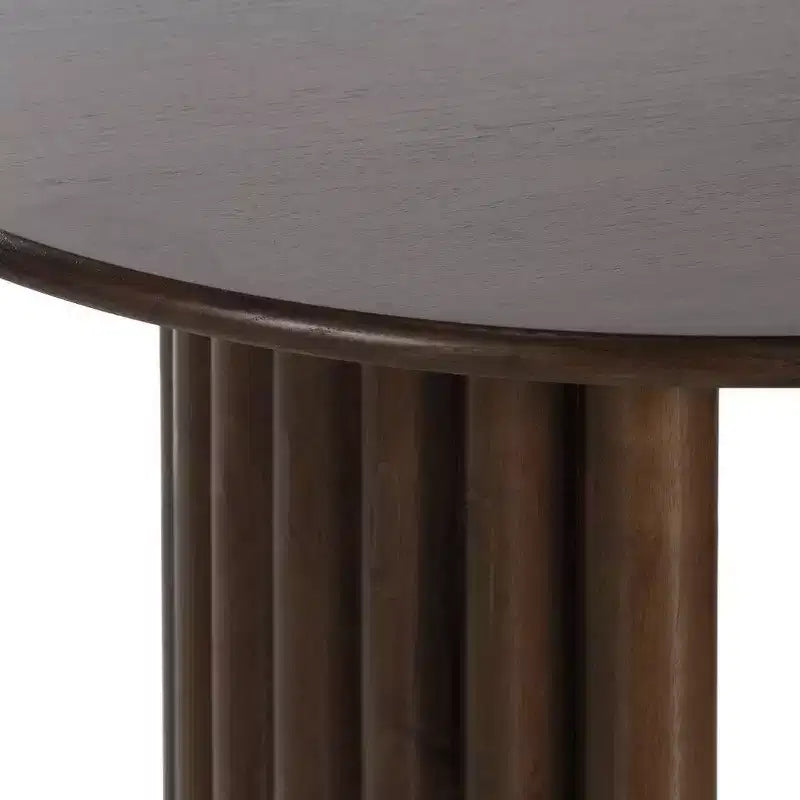 Table à manger ovale HomeRoots 67 po en bois massif de noyer avec double piédestal