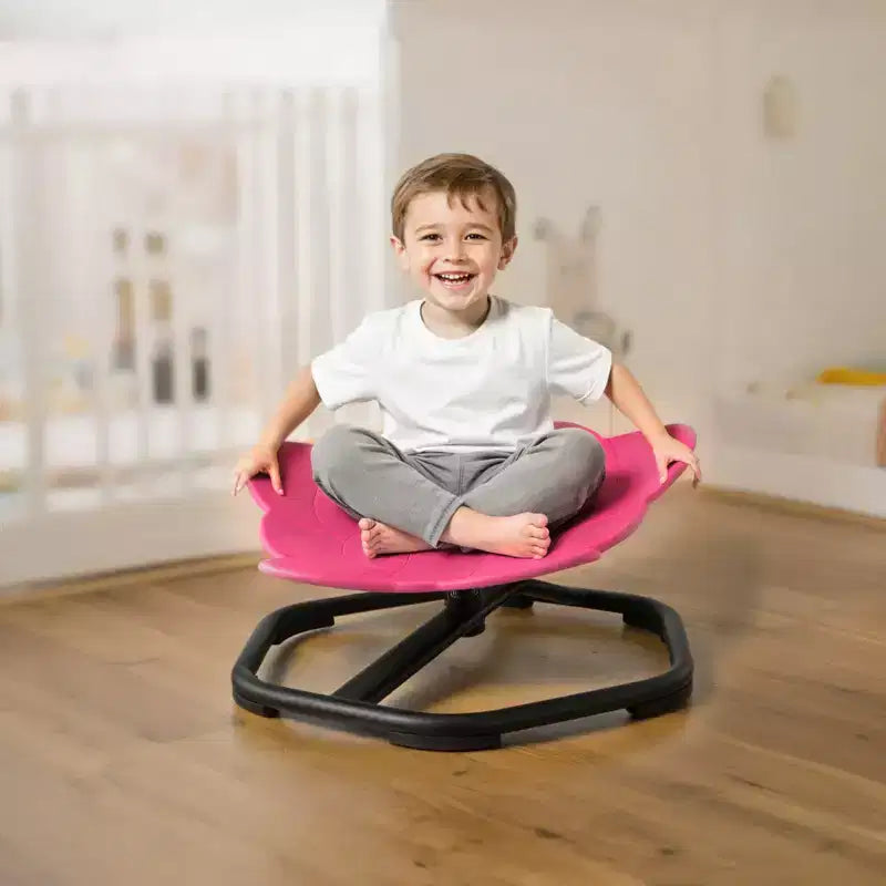 Chaise pivotante VEVOR pour enfants, capacité de 100 kg, chaise sensorielle rotative en forme d'éléphant avec base métallique antidérapante, siège pivotant pour tout-petit, rouge