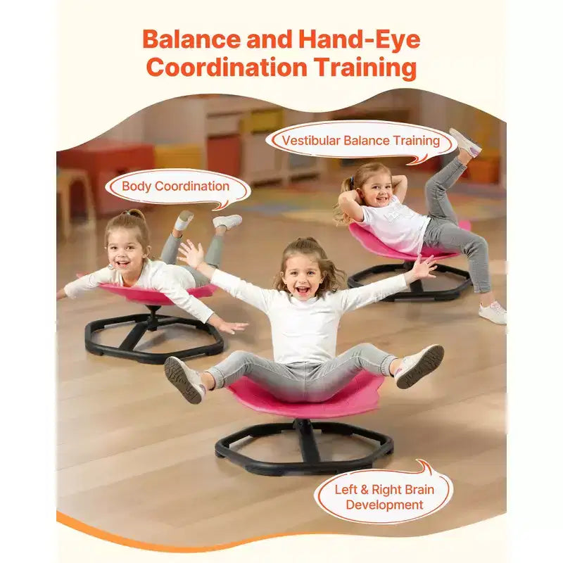 Chaise pivotante VEVOR pour enfants, capacité de 100 kg, chaise sensorielle rotative en forme d'éléphant avec base métallique antidérapante, siège pivotant pour tout-petit, rouge