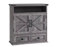Farmhouse 24 Bathroom Wall Cabinet with Drawer, Double Barn Doors, Adjustable Shelf, White Medicine Cabinet Storage for Bathroom Kitchen Living Room