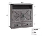 Armoire murale de salle de bain 24, style ferme, avec tiroir, doubles portes de grange, étagère réglable, armoire à pharmacie blanche pour salle de bain, cuisine, salon