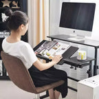 Bureau debout réglable en hauteur COZONY avec roulettes, table d'appoint mobile pour ordinateur portable avec plateau inclinable