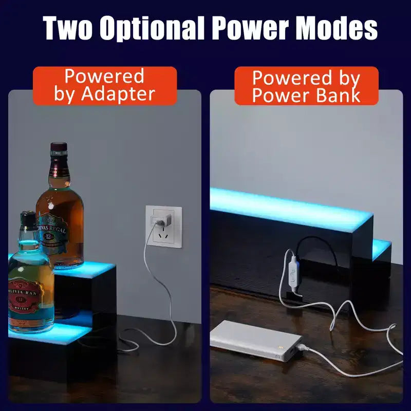 Étagère d'affichage LED Garvee, étagères de bar avec télécommande et contrôle via application pour restaurants, soirées, noir