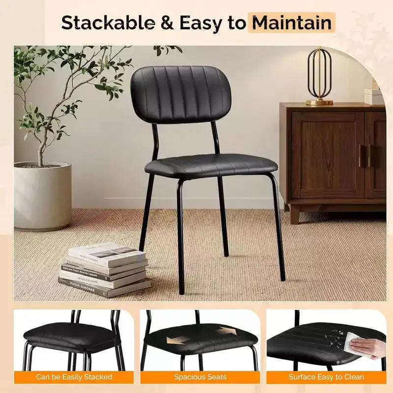 Chaise empilable Karl Home rembourrée (lot de 2)