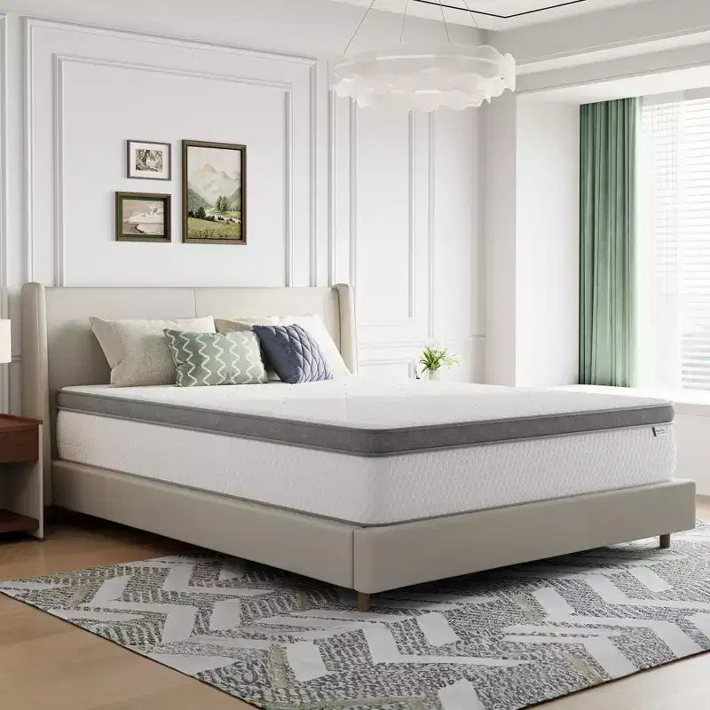 Novilla Matelas Hybride 12 Pouces à Ressorts Ensachés avec Surmatelas, Soulagement de la Pression et de la Douleur, Fermeté Moyenne