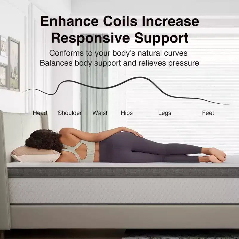 Novilla Matelas Hybride 12 Pouces à Ressorts Ensachés avec Surmatelas, Soulagement de la Pression et de la Douleur, Fermeté Moyenne
